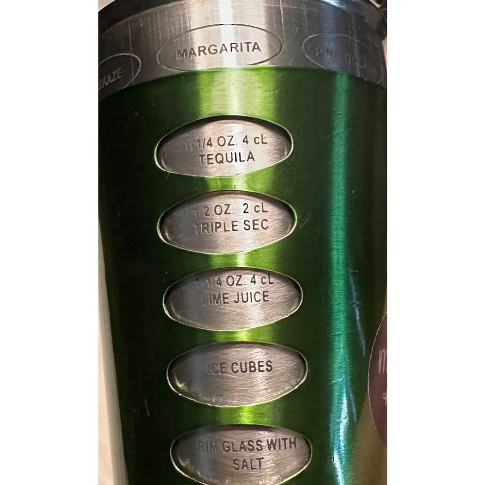 Martini and Merlot Green Rotating Recipe Cocktail Shaker